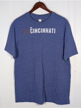 FC Cincinnati Shirt Blue Soccer Tee Size XL Unisex FCC Ohio MLS Short Sleeve